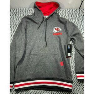 Kansas City Chiefs Gray Hoodie Red Accents Official NFL Team Apparel M Sweatshir